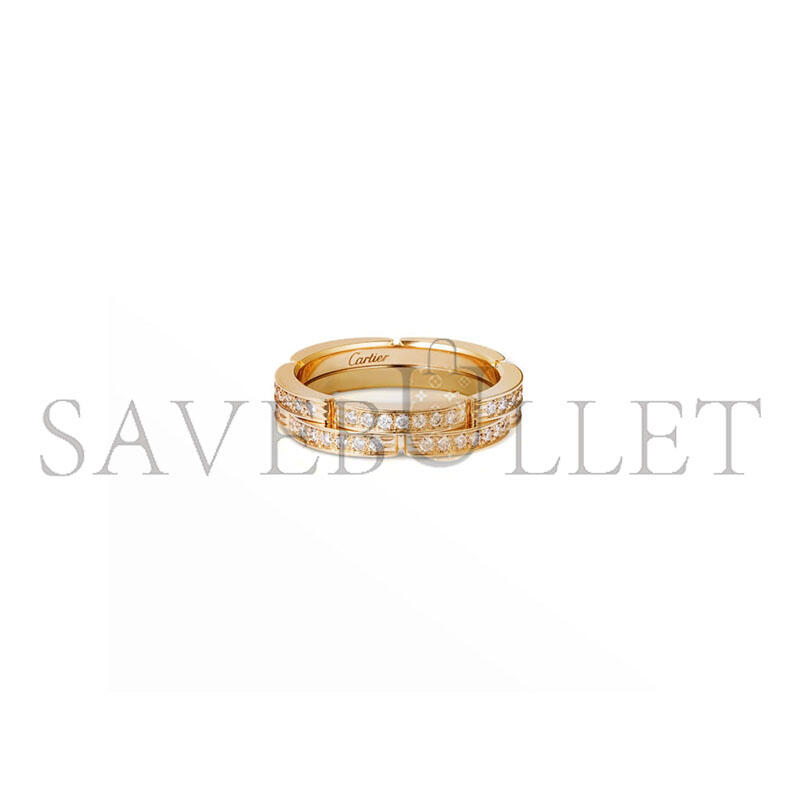 Ca*t1er maillon panthÈre wedding band, double row, half-paved b4216000